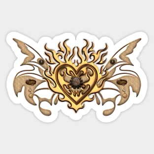 Wonderful steampunk heart, clocks, and gears Sticker